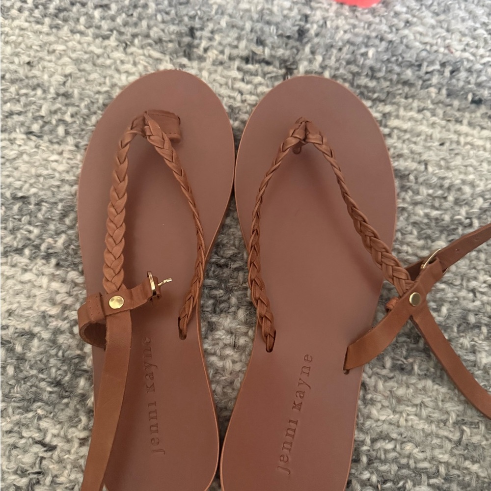 Jenni Kayne Tan Braided Leather Sandals